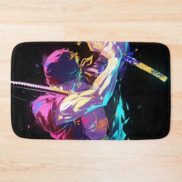 Item preview, Neon Blade Fury – Roronoa Zoro Action Anime Art designed and sold by Dyan4.