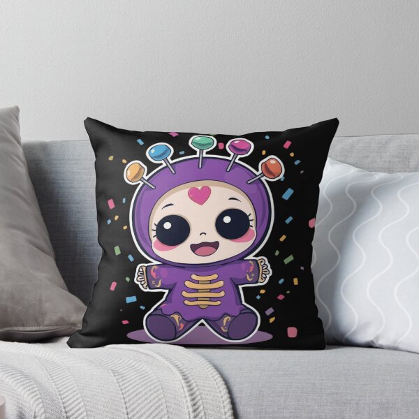 Item preview, Cute Voodoo Doll with Candy Pins – Kawaii Spooky Plush Character designed and sold by LintonGriffin.