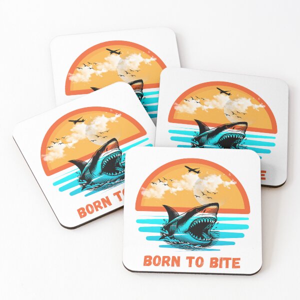 Item preview, Born To Bite Vintage Great White Shark Retro Ocean Predator Design designed and sold by KapiPrint.