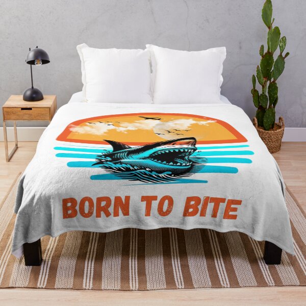 Item preview, Born To Bite Vintage Great White Shark Retro Ocean Predator Design designed and sold by KapiPrint.