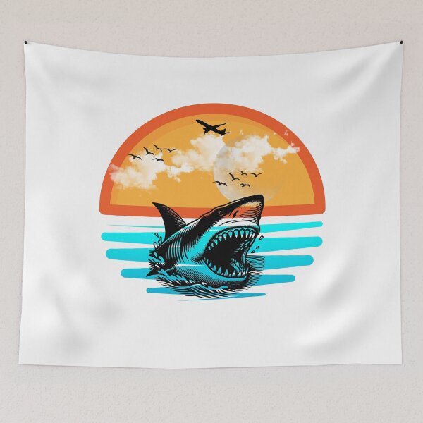 Item preview, Born To Bite Vintage Great White Shark Retro Ocean Predator Design designed and sold by KapiPrint.