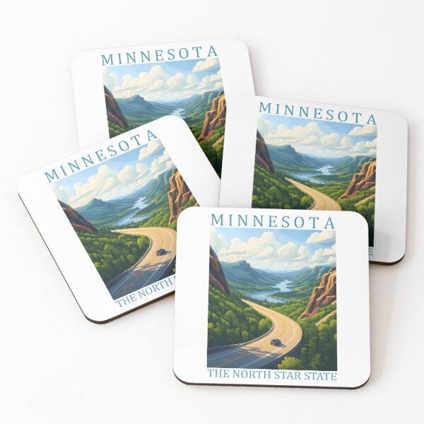 Item preview, Minnesota Scenic Road Trip Vintage Travel Poster – The North Star State Landscape Art designed and sold by GiftsCreek.