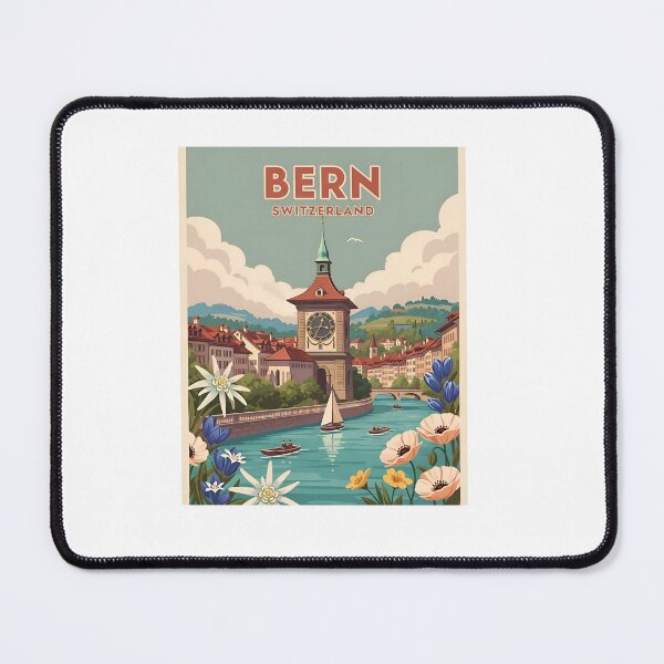 Item preview, Bern Switzerland Vintage Travel Poster designed and sold by AbanoubStore.