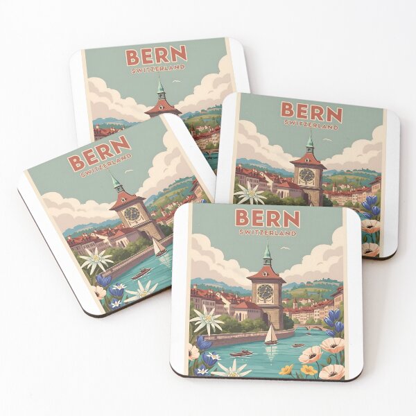Item preview, Bern Switzerland Vintage Travel Poster designed and sold by AbanoubStore.