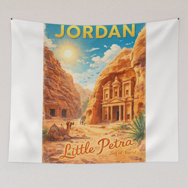 Item preview, Little Petra’s Nabatean Facades in Siq al-Barid, Ma'an Region of Jordan under Bright Desert Sun designed and sold by Places On Earth.
