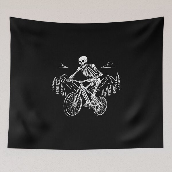 Item preview, BORN TO RIDE meme : Skeleton On A Mountain Bike designed and sold by MUJU-pixel.