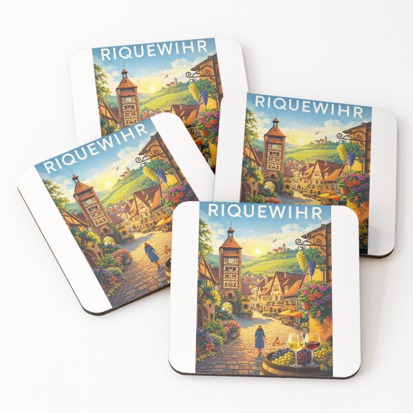Item preview, Riquewihr's Vineyards and Medieval Streets at Sunset in Haut-Rhin, Grand Est, France designed and sold by Places On Earth.