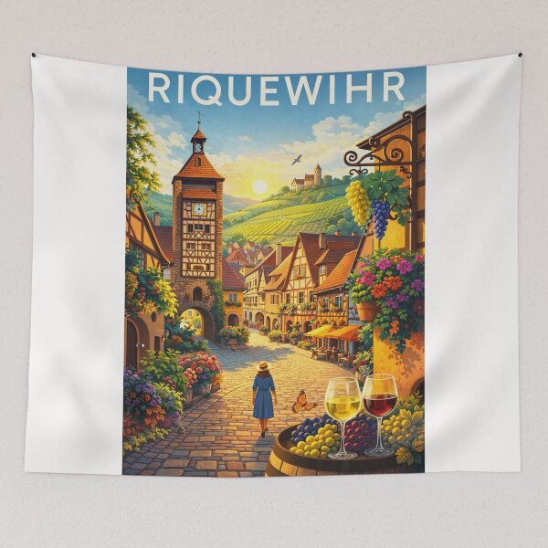 Item preview, Riquewihr's Vineyards and Medieval Streets at Sunset in Haut-Rhin, Grand Est, France designed and sold by Places On Earth.