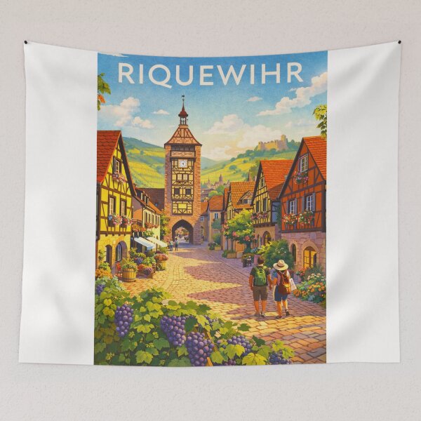 Item preview, Riquewihr’s Dolder Tower and Timber-Framed Alleys in the Alsace Wine Region of France designed and sold by Places On Earth.