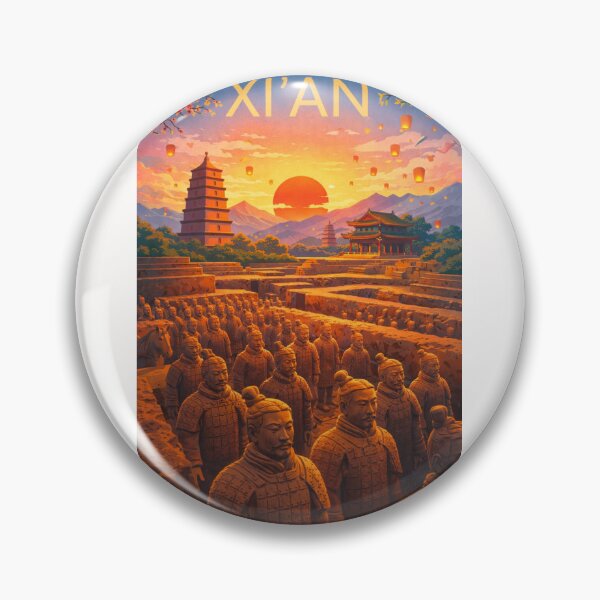 Item preview, Xi’an’s Terracotta Army at Sunset with Pagodas and Ancient Chinese Monuments in Shaanxi Province designed and sold by Places On Earth.