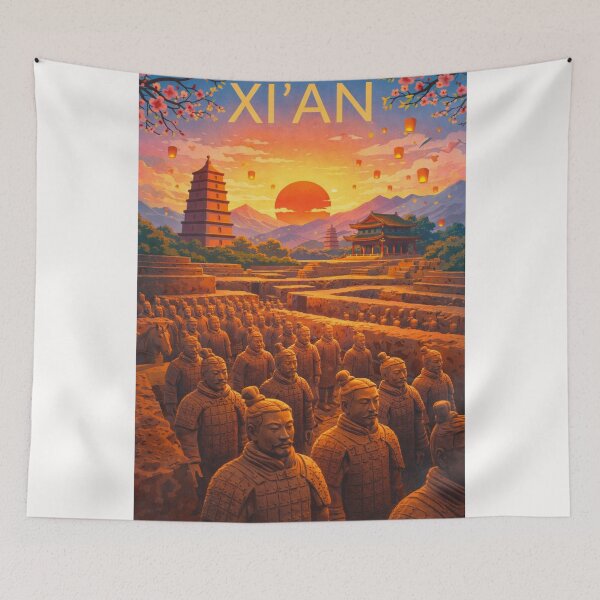 Item preview, Xi’an’s Terracotta Army at Sunset with Pagodas and Ancient Chinese Monuments in Shaanxi Province designed and sold by Places On Earth.