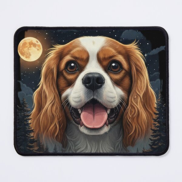 Item preview, Vintage 90S Cavalier King Charles Spaniel Howling At The Moon designed and sold by Stotee.
