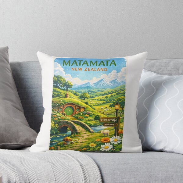 Item preview, Hobbiton Welcome Sign and Hobbit Hole in Blooming Hills of Matamata, Waikato Region, New Zealand designed and sold by Places On Earth.