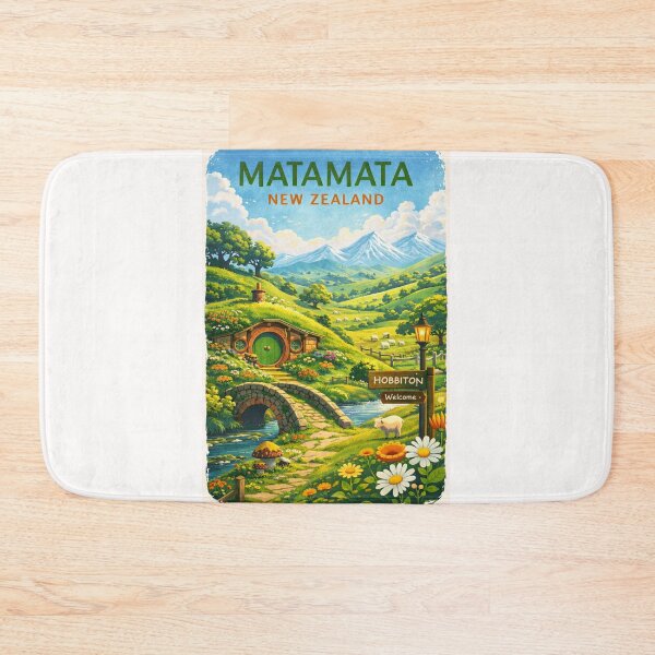 Item preview, Hobbiton Welcome Sign and Hobbit Hole in Blooming Hills of Matamata, Waikato Region, New Zealand designed and sold by Places On Earth.
