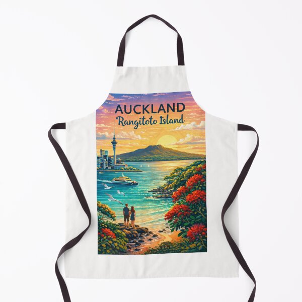 Item preview, Auckland Harbour and Rangitoto Island at Sunset with Sky Tower in Waitematā Harbour, North Island, New Zealand designed and sold by Places On Earth.