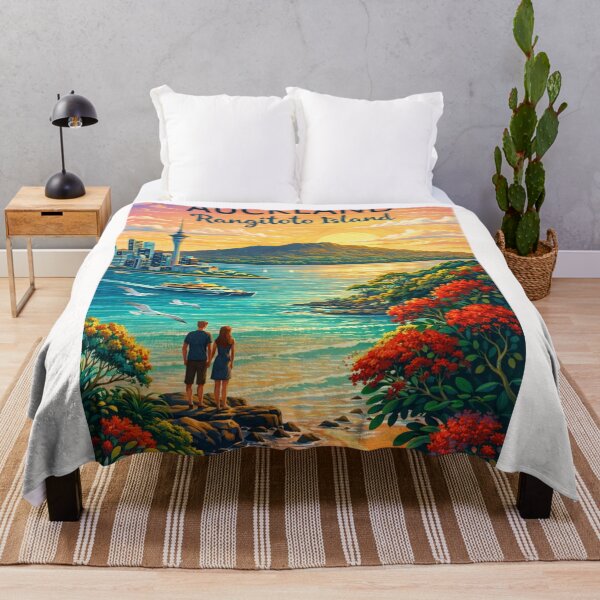 Item preview, Auckland Harbour and Rangitoto Island at Sunset with Sky Tower in Waitematā Harbour, North Island, New Zealand designed and sold by Places On Earth.