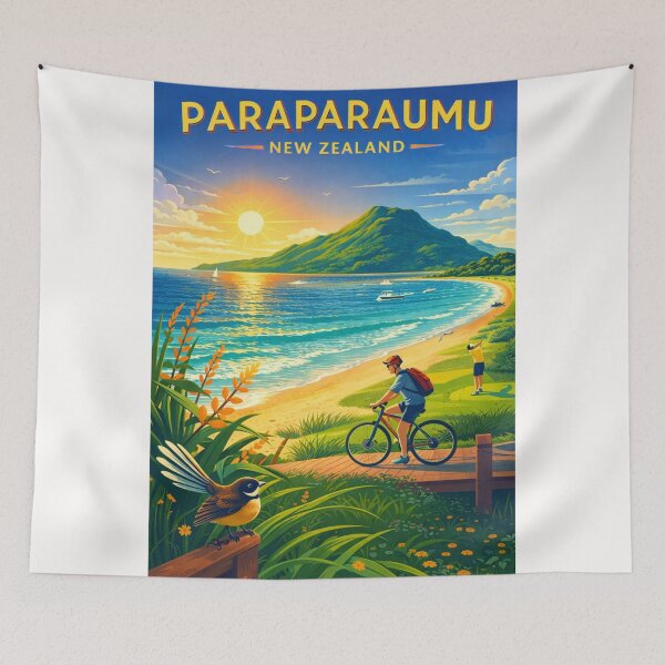 Item preview, Paraparaumu Beach and Coastal Track with Kapiti Island in View, Kāpiti Coast District, New Zealand designed and sold by Places On Earth.