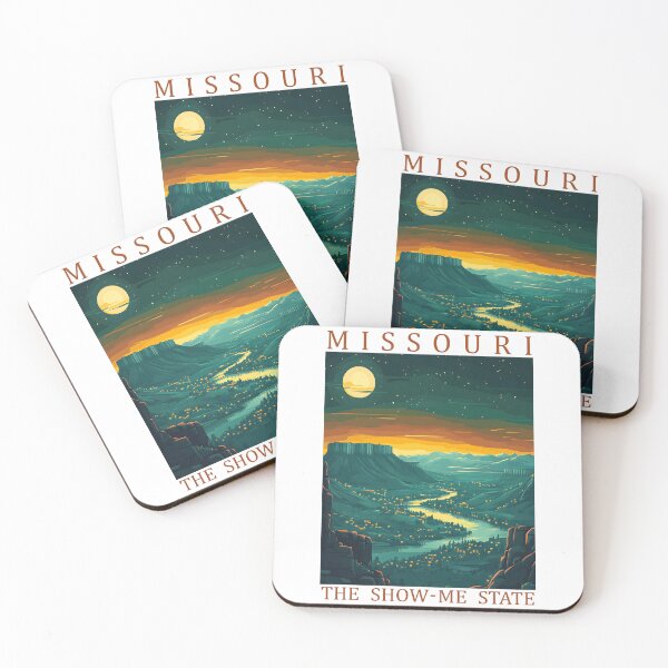 Item preview, Missouri Night River Landscape Vintage Travel Poster – The Show-Me State Wall Art designed and sold by GiftsCreek.