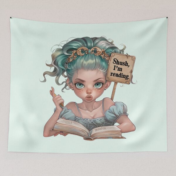 Item preview, Shush, I'm reading girlie designed and sold by bubblyrainbow.