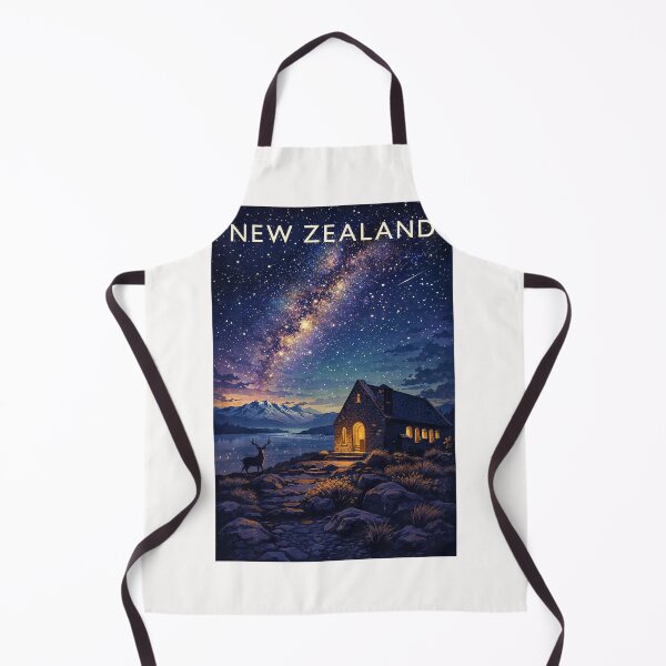 Item preview, Lake Tekapo Milky Way Sky with Church of the Good Shepherd and Deer in Mackenzie Basin, Canterbury Region, New Zealand designed and sold by Places On Earth.
