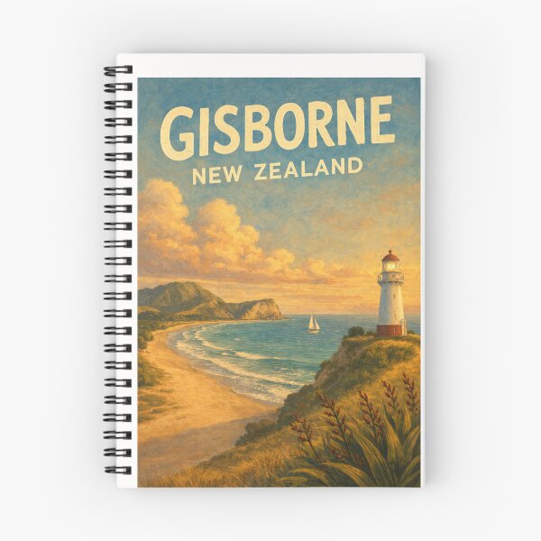 Item preview, Gisborne Lighthouse and Coastline with Sailboat at Sunset in Tairāwhiti Region, East Cape, New Zealand designed and sold by Places On Earth.