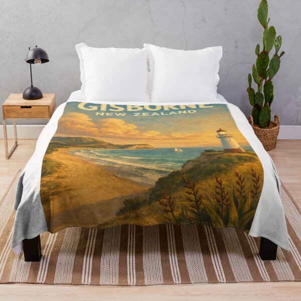 Item preview, Gisborne Lighthouse and Coastline with Sailboat at Sunset in Tairāwhiti Region, East Cape, New Zealand designed and sold by Places On Earth.
