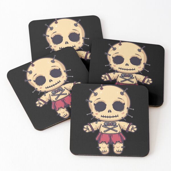 Item preview, Cute Skull Voodoo Doll Girl – Gothic Kawaii Horror Character designed and sold by LintonGriffin.