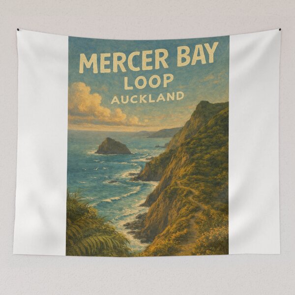 Item preview, Mercer Bay Loop Coastal Path with Cliffs and Tasman Sea in Waitākere Ranges, Auckland, New Zealand designed and sold by Places On Earth.