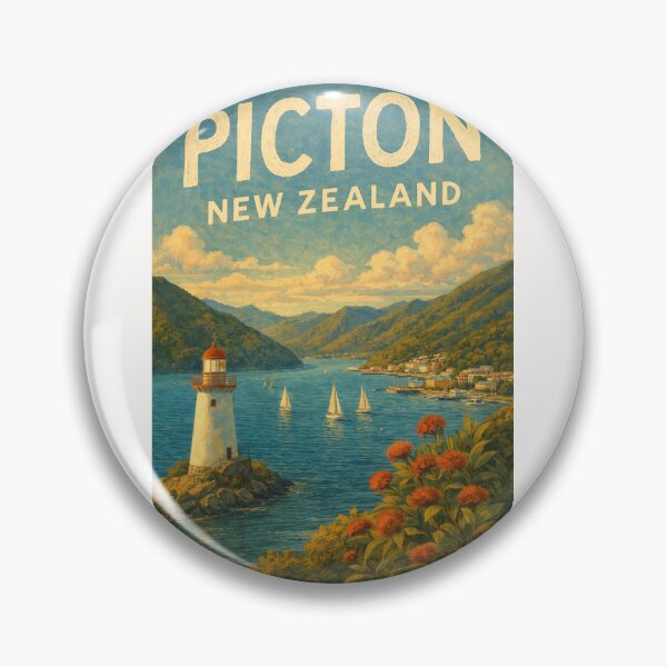 Item preview, Picton Harbour and Lighthouse with Sailboats and Hills in Marlborough Region, South Island, New Zealand designed and sold by Places On Earth.