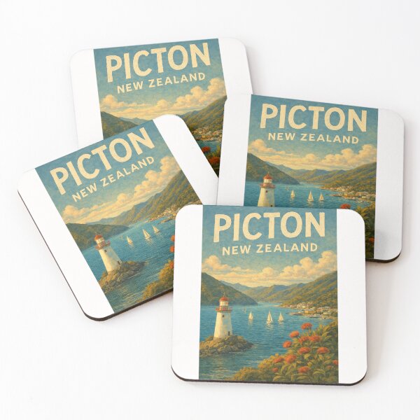 Item preview, Picton Harbour and Lighthouse with Sailboats and Hills in Marlborough Region, South Island, New Zealand designed and sold by Places On Earth.