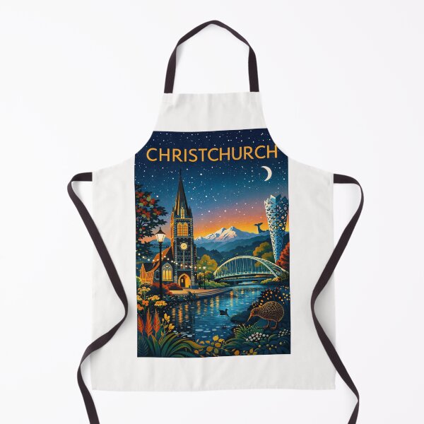 Item preview, Christchurch Cityscape with Gothic Cathedral, Bridge of Remembrance, and Southern Alps in Canterbury Region, New Zealand designed and sold by Places On Earth.
