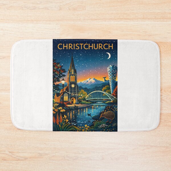 Item preview, Christchurch Cityscape with Gothic Cathedral, Bridge of Remembrance, and Southern Alps in Canterbury Region, New Zealand designed and sold by Places On Earth.
