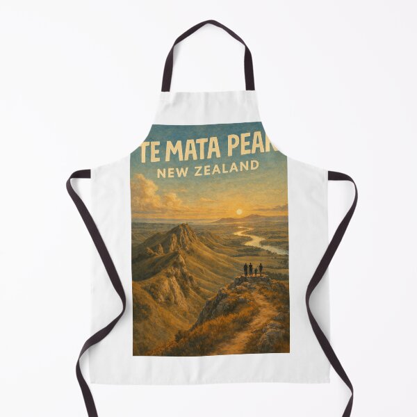 Item preview, Te Mata Peak Vista with Family Hikers and Winding River in Hawke’s Bay Region, North Island, New Zealand designed and sold by Aryabek.