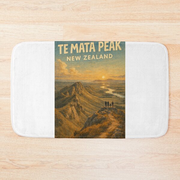 Item preview, Te Mata Peak Vista with Family Hikers and Winding River in Hawke’s Bay Region, North Island, New Zealand designed and sold by Aryabek.