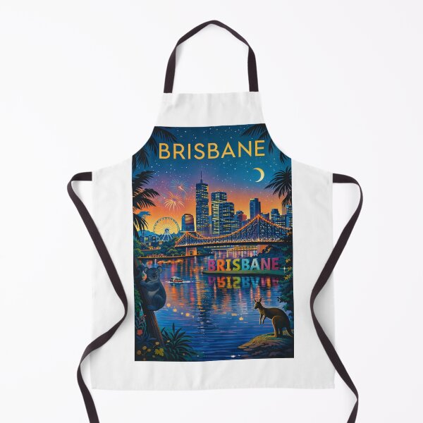 Item preview, Brisbane Riverfront at Night with Story Bridge, Skyscrapers, and Wildlife in Queensland, Australia designed and sold by Aryabek.