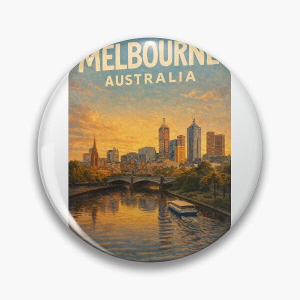 Item preview, Melbourne City Sunset with Yarra River, Princes Bridge, and Central Skyline in Victoria, Australia designed and sold by Aryabek.