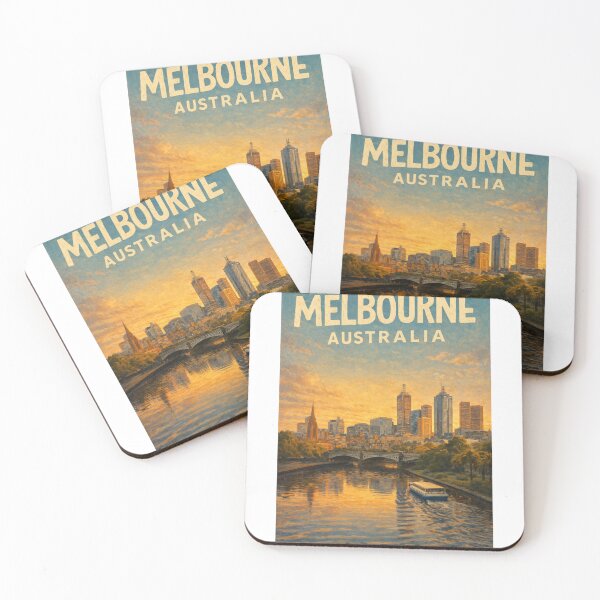Item preview, Melbourne City Sunset with Yarra River, Princes Bridge, and Central Skyline in Victoria, Australia designed and sold by Aryabek.