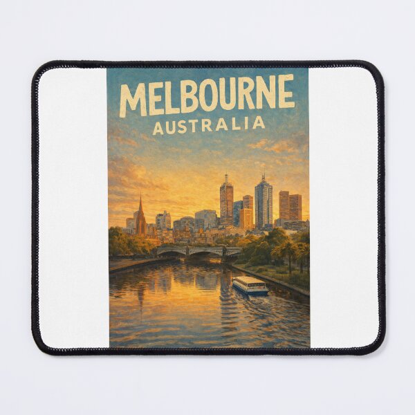 Item preview, Melbourne City Sunset with Yarra River, Princes Bridge, and Central Skyline in Victoria, Australia designed and sold by Aryabek.