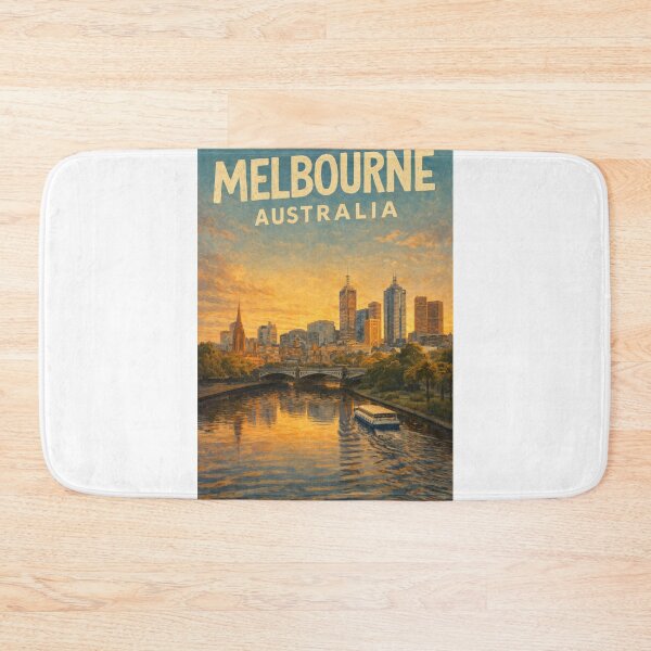Item preview, Melbourne City Sunset with Yarra River, Princes Bridge, and Central Skyline in Victoria, Australia designed and sold by Aryabek.