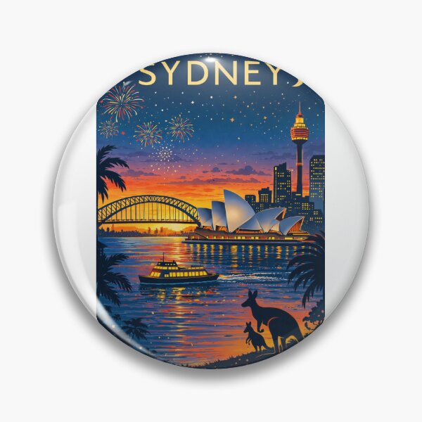 Item preview, Sydney Harbour Sunset with Opera House, Harbour Bridge, Darling Harbour and City Skyline in New South Wales, Australia designed and sold by Aryabek.