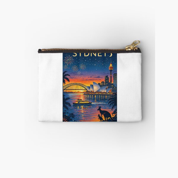 Item preview, Sydney Harbour Sunset with Opera House, Harbour Bridge, Darling Harbour and City Skyline in New South Wales, Australia designed and sold by Aryabek.