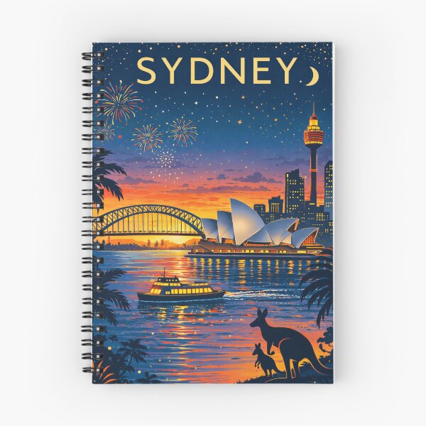 Item preview, Sydney Harbour Sunset with Opera House, Harbour Bridge, Darling Harbour and City Skyline in New South Wales, Australia designed and sold by Aryabek.