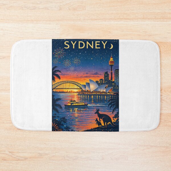 Item preview, Sydney Harbour Sunset with Opera House, Harbour Bridge, Darling Harbour and City Skyline in New South Wales, Australia designed and sold by Aryabek.