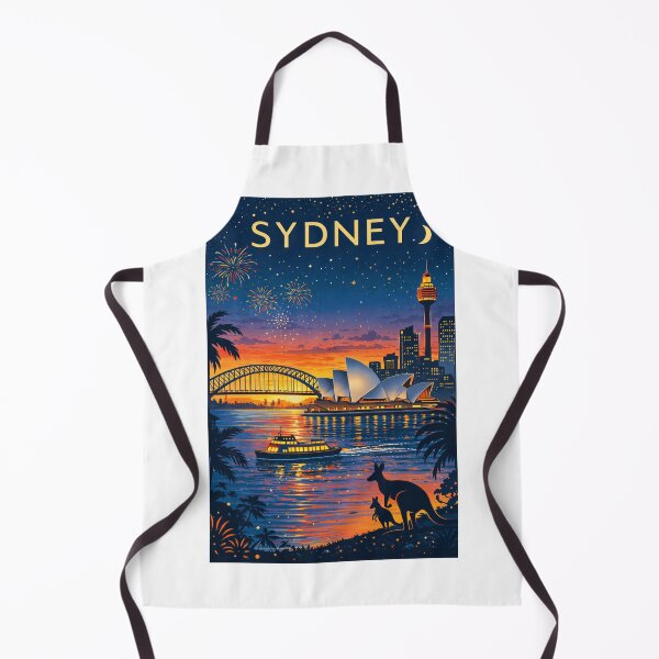 Item preview, Sydney Harbour Sunset with Opera House, Harbour Bridge, Darling Harbour and City Skyline in New South Wales, Australia designed and sold by Aryabek.