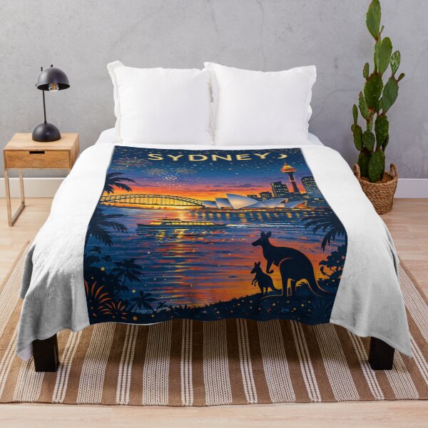 Item preview, Sydney Harbour Sunset with Opera House, Harbour Bridge, Darling Harbour and City Skyline in New South Wales, Australia designed and sold by Aryabek.