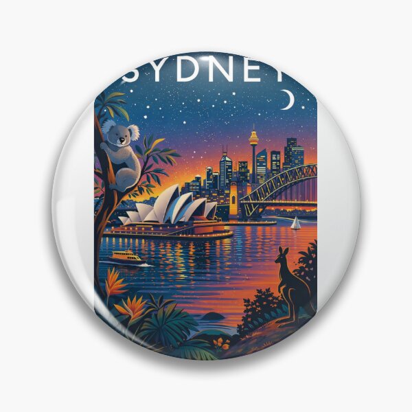 Item preview, Sydney Skyline with Opera House, Harbour Bridge, Koala and City Lights at Night in New South Wales, Australia designed and sold by Aryabek.