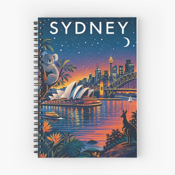 Item preview, Sydney Skyline with Opera House, Harbour Bridge, Koala and City Lights at Night in New South Wales, Australia designed and sold by Aryabek.