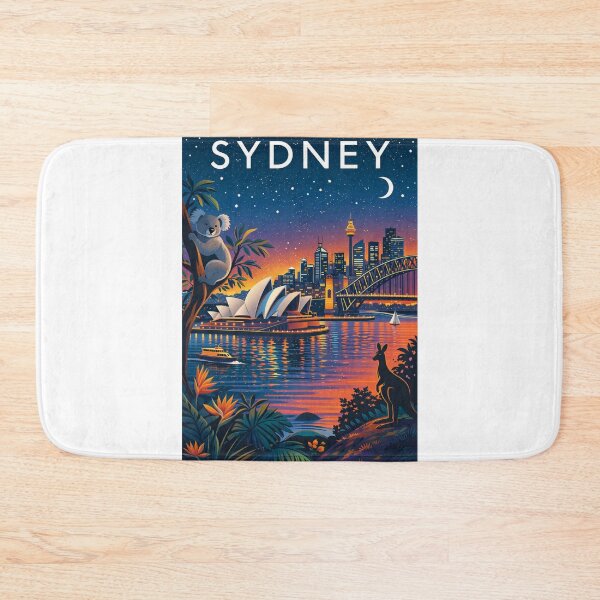 Item preview, Sydney Skyline with Opera House, Harbour Bridge, Koala and City Lights at Night in New South Wales, Australia designed and sold by Aryabek.