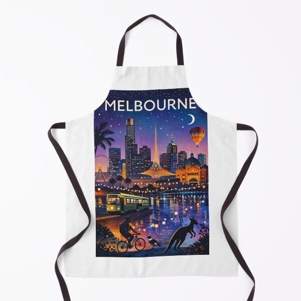 Item preview, Melbourne Skyline at Dusk with Eureka Tower, Flinders Street Station, Trams and Yarra River in Victoria, Australia designed and sold by Aryabek.