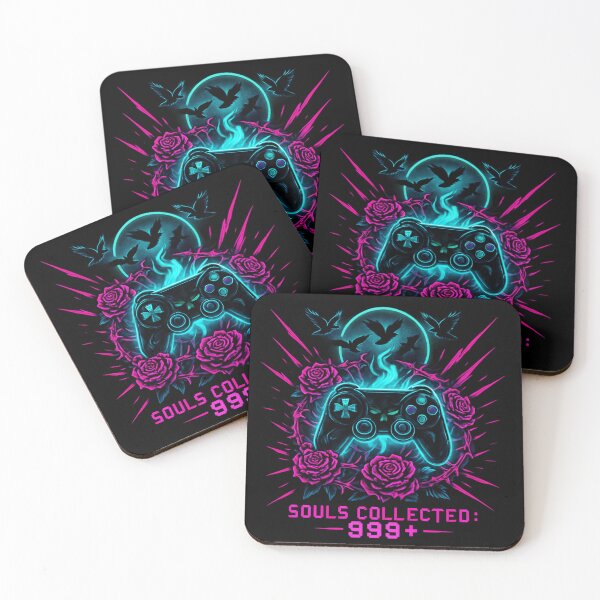 Item preview, Souls Collected 999+ Gamer Shirt – Neon Gothic Controller Tee designed and sold by printedartgoods.